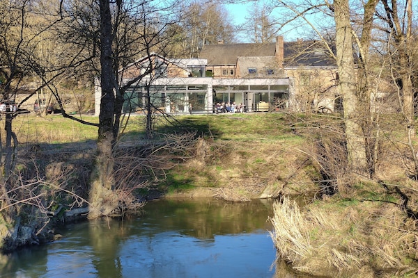 Foto van Watermolen in Baillonville met Binnenzwembad - Vakantiehuis in BAILLONVILLE - ExteriorSummer