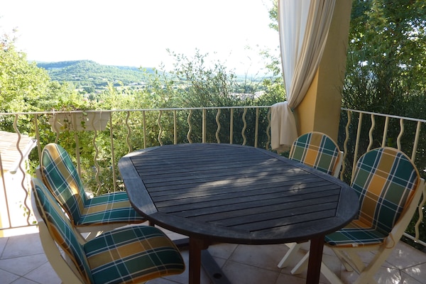 Foto van Villa met privézwembad, uitzicht op de Ventoux - Vakantiehuis in Saint Paul trois Chateaux - TerraceBalcony