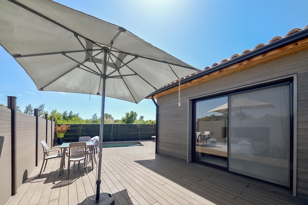 Foto van Verblijf in Lecci met verwarmd zwembad - Vakantiehuis in Porto-Vecchio - TerraceBalcony