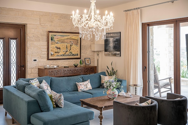 Foto van Villa voor 7 personen in Chania, vlakbij de zee - Vakantiehuis in Kissamos - LivingRoom
