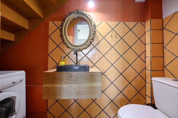 Foto van Villa in Spili met Uitzicht & Zwembad - Vakantiehuis in Lampini - BathRoom