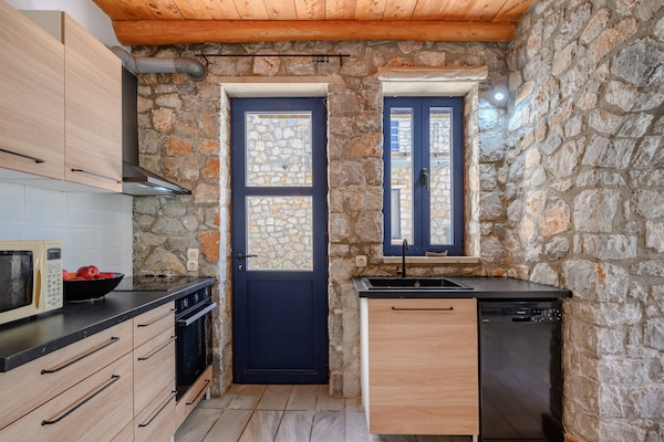 Foto van Villa op Kreta met privézwembad en bergzicht - Vakantiehuis in Lampini - Kitchen