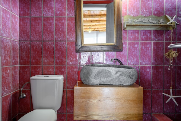 Foto van Villa op Kreta bij Skinaria Strand - Vakantiehuis in Lampini - BathRoom