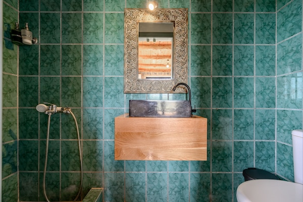 Foto van Villa op Kreta bij Skinaria Strand - Vakantiehuis in Lampini - BathRoom