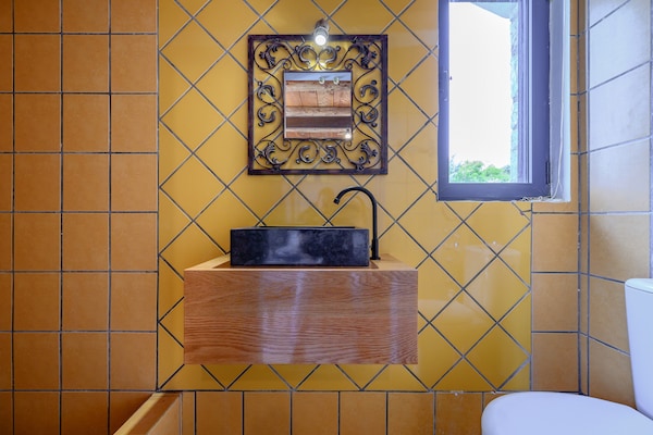 Foto van Villa op Kreta bij Skinaria Strand - Vakantiehuis in Lampini - BathRoom