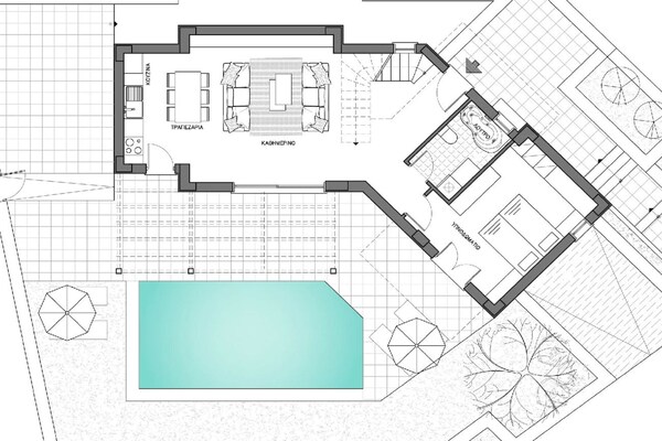 Foto van Villa Maroulas met bubbelbad - Vakantiehuis in Maroulas - FloorPlan