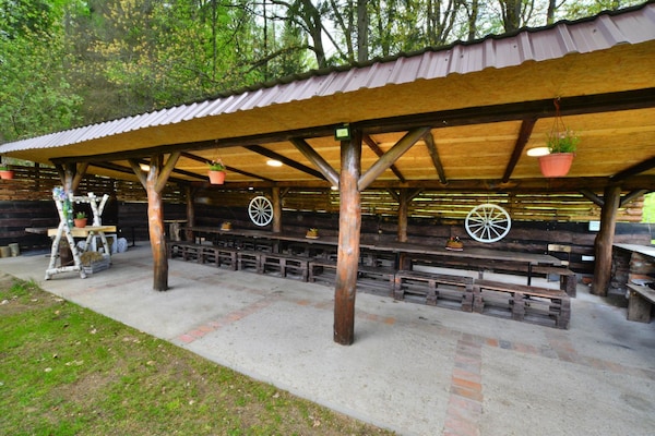 Foto van Vakantiehuis in het bos, privétuin, sauna - Vakantiehuis in Polanow - terrace